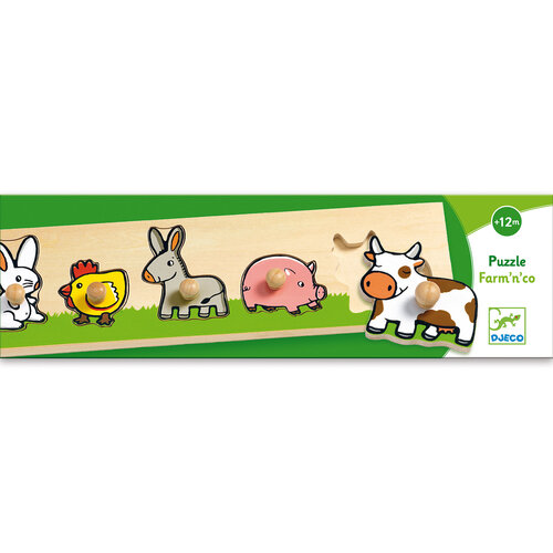 Djeco Puzzel - Inlegpuzzel 'Farm'n'co' (+12m)