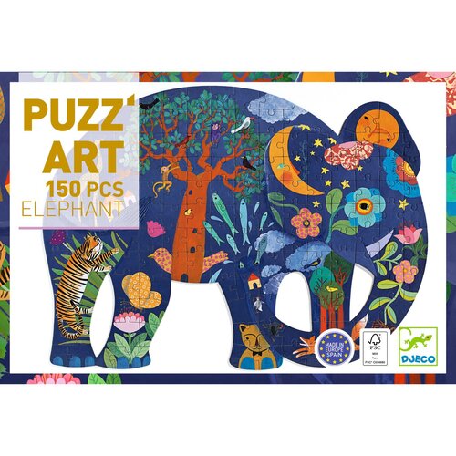 Djeco Puzzel - Puzz' Art 'Olifant' 150st. (+6j)