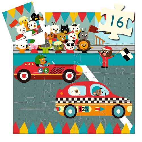 Djeco Puzzel - Racewagen 16st. (+3j)