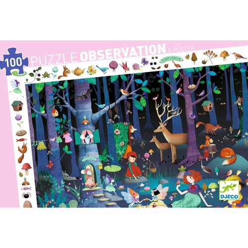 Djeco Observation Puzzel - Het Betoverde Bos 100st. (+5j)
