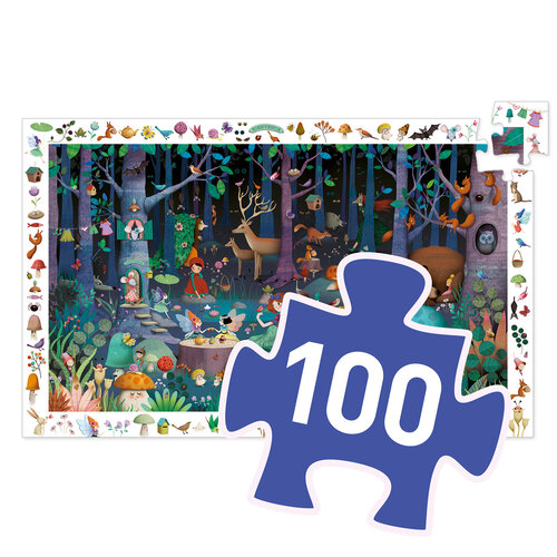 Djeco Observation Puzzel - Het Betoverde Bos 100st. (+5j)