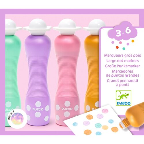 Djeco 4 Stempelstiften - Pearly (3-6j)