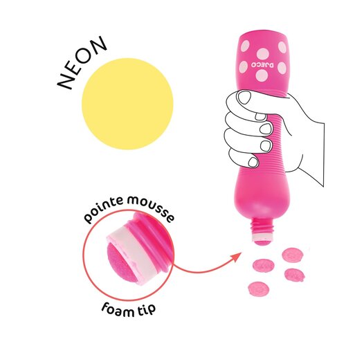 Djeco 4 Stempelstiften - Neon (3-6j)
