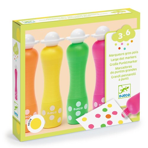 Djeco 4 Stempelstiften - Neon (3-6j)