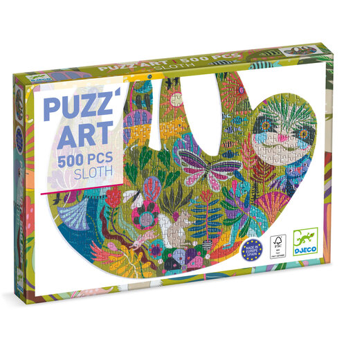 Djeco Puzzel - Puzz' Art 'Luiaard' 500st. (+8j)