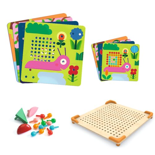 Djeco Spel - Steeknagels 'Mosaïco Mini Animo' (4-6j)