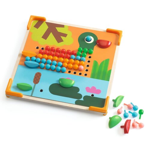 Djeco Spel - Steeknagels 'Mosaïco Mini Animo' (4-6j)
