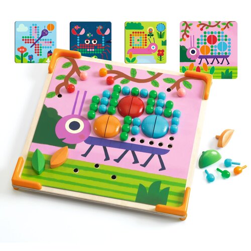 Djeco Spel - Steeknagels 'Mosaïco Mini Animo' (4-6j)