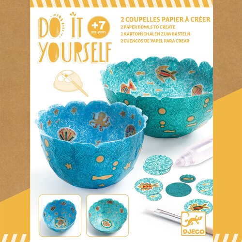 Djeco DIY - Papieren kommetjes 'blauw' (+7j)