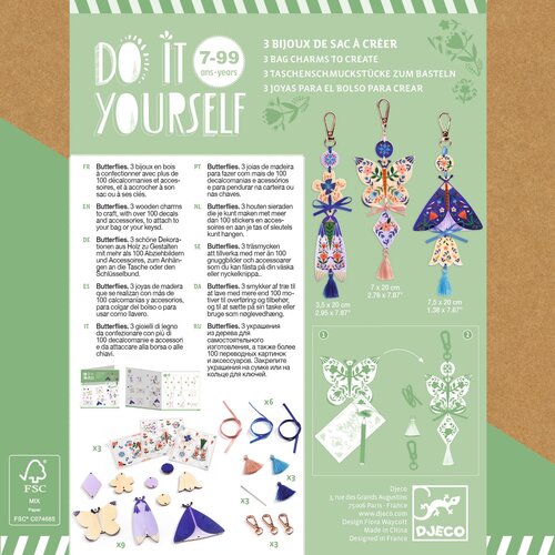 Djeco DIY - Sleutelhangers maken 'Vlinders' (+7j)