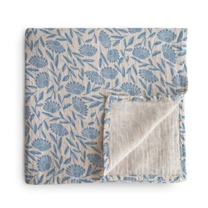 Mushie SWADDLE Blue Flowers 120*120CM Mushie SWADDLE Blue Flowers 120*120CM
