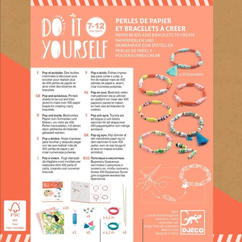 Djeco DIY - Armbandjes van papier 'knal en pittig' (7-12j)