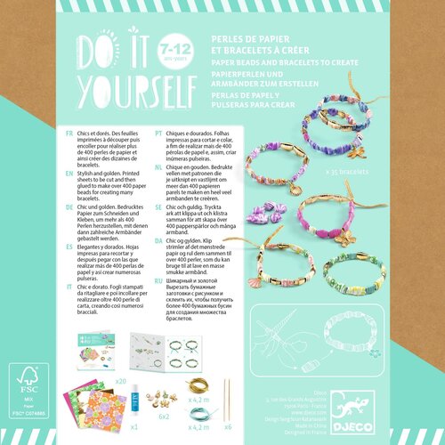 Djeco DIY - Armbandjes van papier 'chic en goudkleurig' (7-12j)