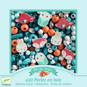 Djeco Knutseldoos - Houten kralen 'Kleine dieren' (4-8j)