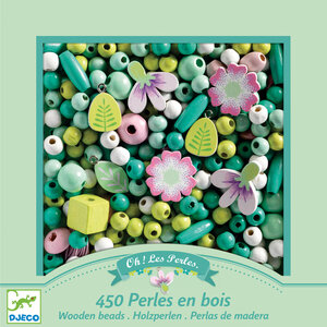 Djeco Knutseldoos - Houten kralen 'Bladeren en bloemen' (4-8j)
