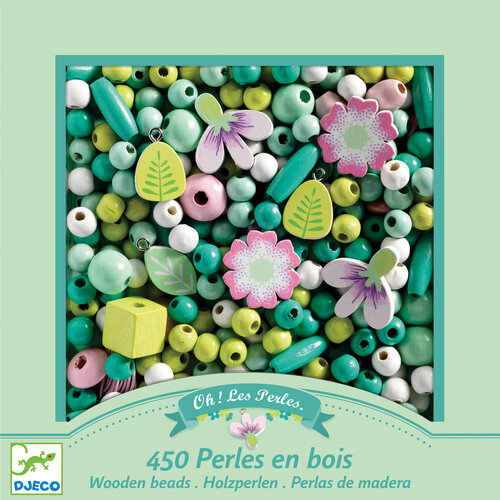 Djeco Knutseldoos - Houten kralen 'Bladeren en bloemen' (4-8j) Djeco Knutseldoos - Houten kralen 'Bladeren en bloemen' (4-8j)