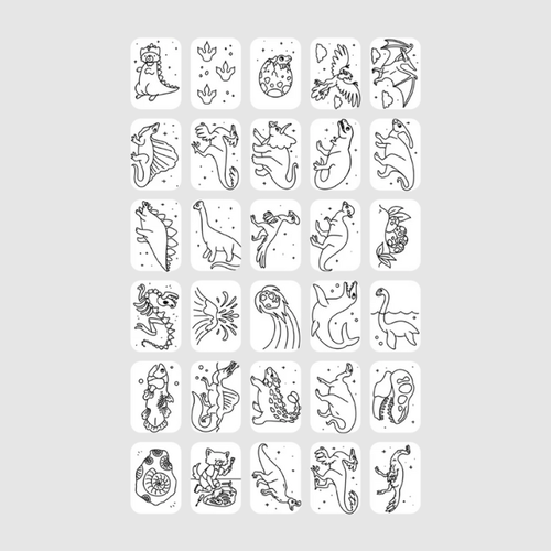 kidywolf REFILL KIDYDRAW-MINI - Ruimte en Dinosaurussen