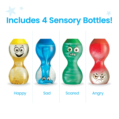 Hand2mind Express Your Feelings® Sensory Bottles - Blij, bang, boos & verdrietig Hand2mind Express Your Feelings® Sensory Bottles - Blij, bang, boos & verdrietig