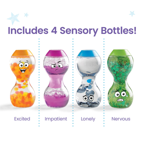 Hand2mind Express Your Feelings® Sensory Bottles - Opgewonden, nerveus, eenzaam & ongeduldig