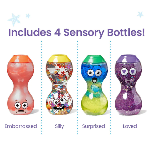 Hand2mind Express Your Feelings® Sensory Bottles - Verlegen, gek, verrast & geliefd