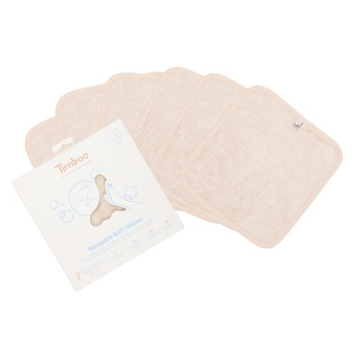Timboo Timboo - herbruikbare zachte doekjes 6stk frosted almond