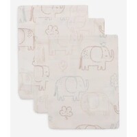 Hydrofiel Washandje 15x20cm - Elephant Tales - 3 Stuks