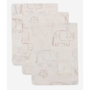 Jollein Hydrofiel Washandje 15x20cm - Elephant Tales - 3 Stuks