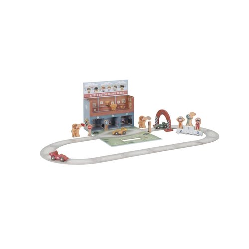 Little Dutch Houten racebaan in speelkoffer – Meerkleurig – Essentials Little Dutch Houten racebaan in speelkoffer – Meerkleurig – Essentials