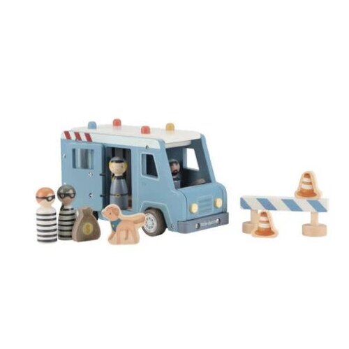 Little Dutch Houten politiewagen – Blauw – Essentials Little Dutch Houten politiewagen – Blauw – Essentials