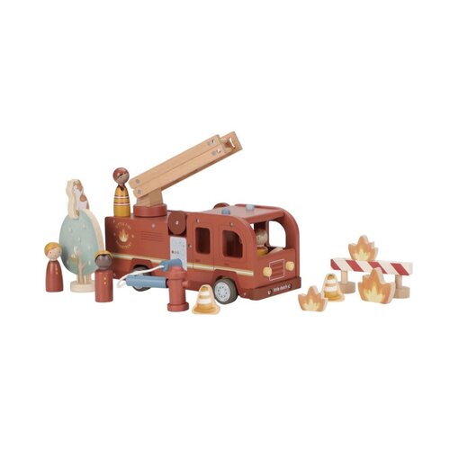 Little Dutch houten brandweerwagenset Rood – Essentials Little Dutch houten brandweerwagenset Rood – Essentials