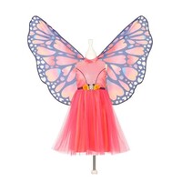 Vlinder jurk + vleugels, 5-7 jaar, 110-122cm