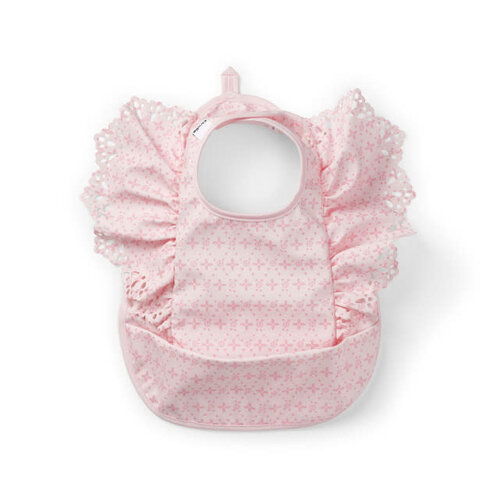 Elodie Slabbetje met opvangbakje Embroidery Anglaise Pink Elodie Slabbetje met opvangbakje Embroidery Anglaise Pink