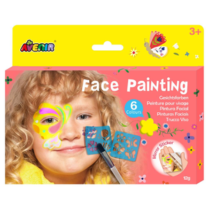 Avenir Face Art - Gezichtsverf Vlinder (rood, geel, paars, wit, roos & groen)
