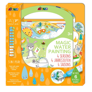 Avenir Waterschilderen - 4 seizoenen (3-in-1: verven met water, spellen, stickers)