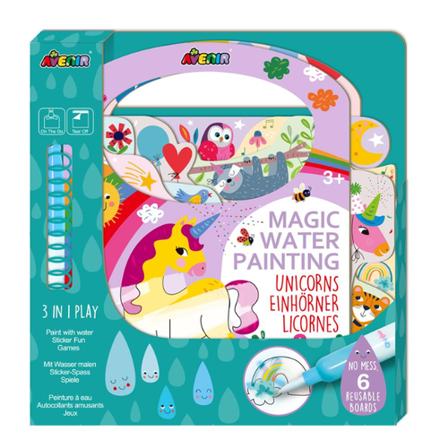 Avenir Waterschilderen - Eenhoorns (3-in-1: verven met water, spellen, stickers)