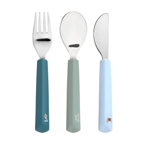 Lassig Cutlery with Silicone Handle (3 pcs) - Tiny Team Dog