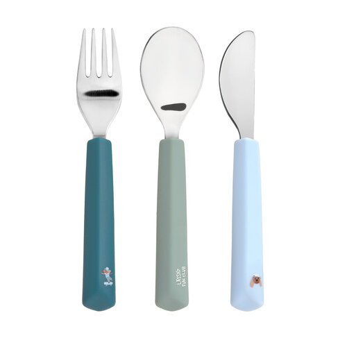 Lassig Cutlery with Silicone Handle (3 pcs) - Tiny Team Dog