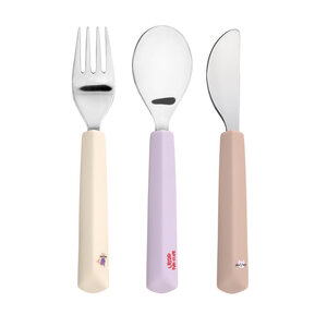 Lassig Cutlery with Silicone Handle (3 pcs) - Tiny Team Cat