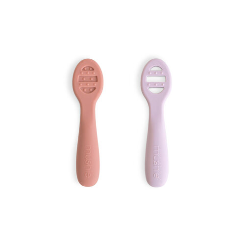 Mushie First feeding baby spoon - Rose/Soft Lilac Mushie First feeding baby spoon - Rose/Soft Lilac