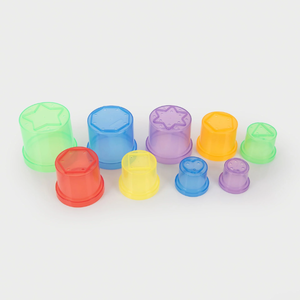 Tickit Doorschijnende Kleurrijke Stapelbare Bekers 9st.