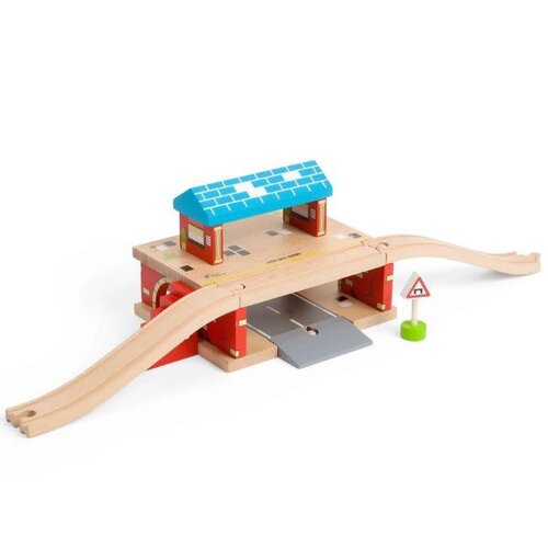 BigJigs Bigjigs Houten Rails Bovengronds Treinstation, 5dlg.