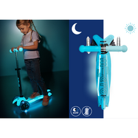 Mini Micro Deluxe Glow LED Plus - 3-wiel kinderstep "Glacier Aqua"