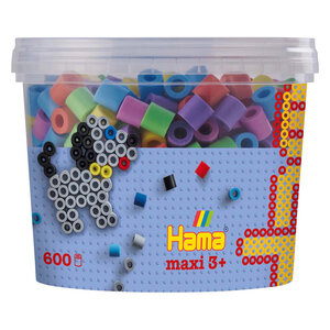 Hama Maxi Strijkkralen in Bak "Pastelmix", 600st