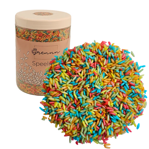Grennn Speelrijst - Regenboog Mix (750g) Grennn Speelrijst - Regenboog Mix (750g)