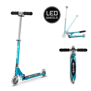 Micro Steps Micro Sprite LED - 2-wiel vouwstep "Ocean Blue"
