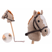 Stokpaard kort met staart en geluid Holly Horse corduroy (75cm)