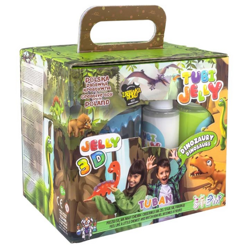 Tuban Tubi Jelly Set With 6 Colors And Small Aquarium "Dinosaurs"