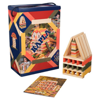 Kapla - 200 BOX : 140 natural + 60 coloured planks