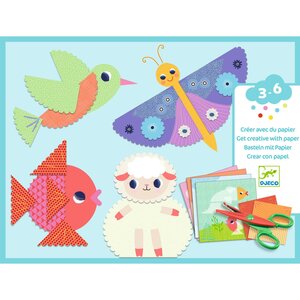 Djeco Knutselpakket - Creëren met papier "Inkepingen met kartelschaar" (3-6j)