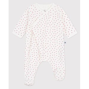Petit Bateau Katoenen babypyjama met hartje wit/rood